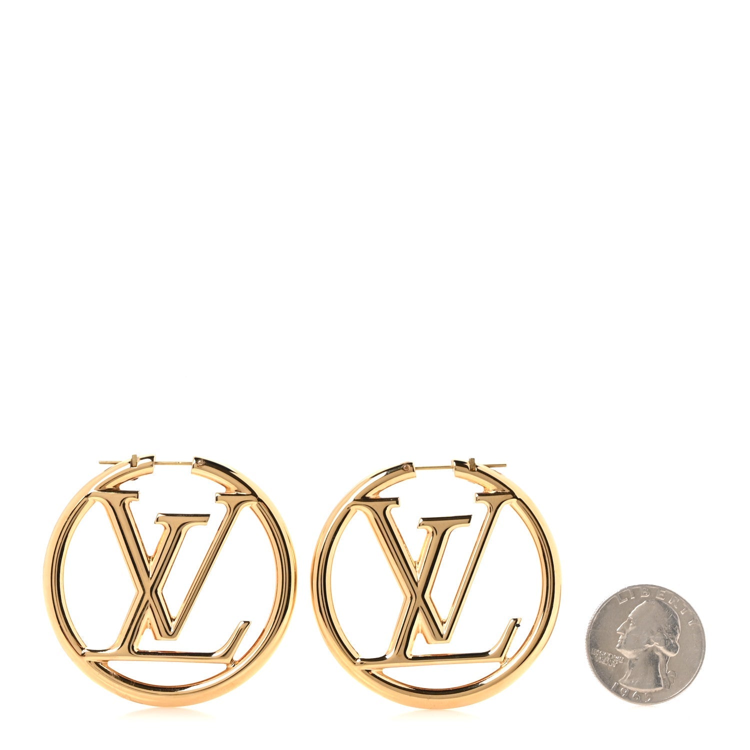 Louis Vuitton Metal Louise Hoop Earrings Gold