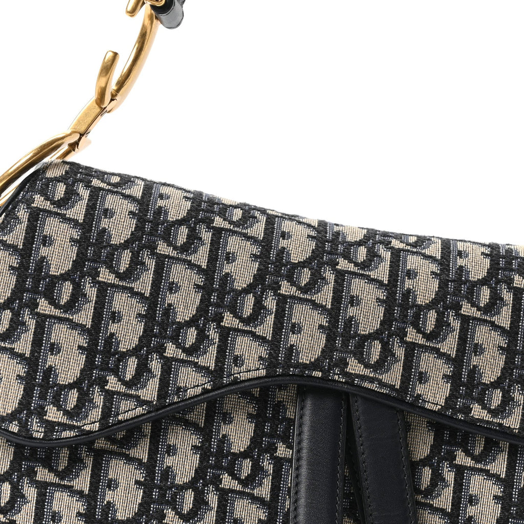 Christian Dior Oblique Saddle Bag Blue