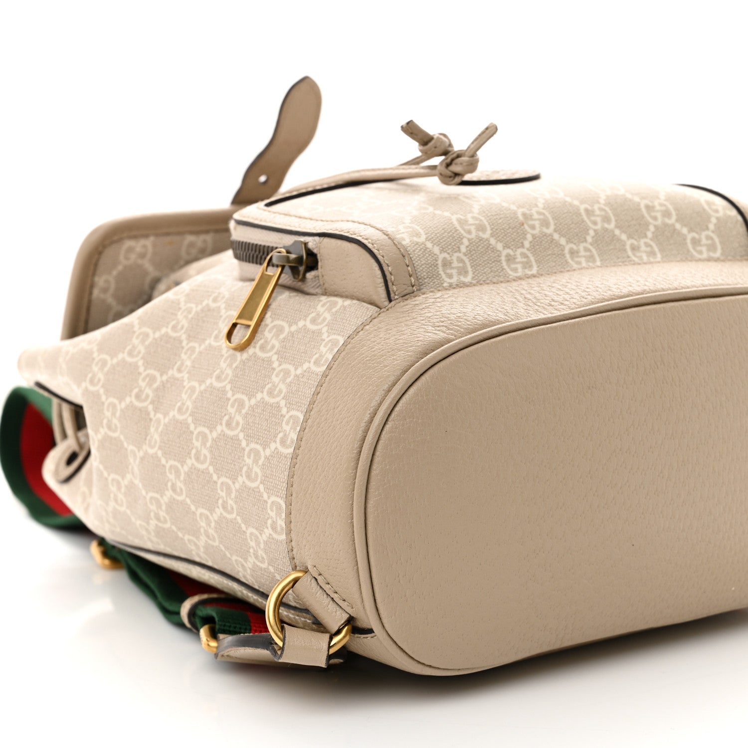 Gucci GG Supreme Monogram Azalea Calfskin Retro Interlocking G Buckle Backpack Beige Mystic White