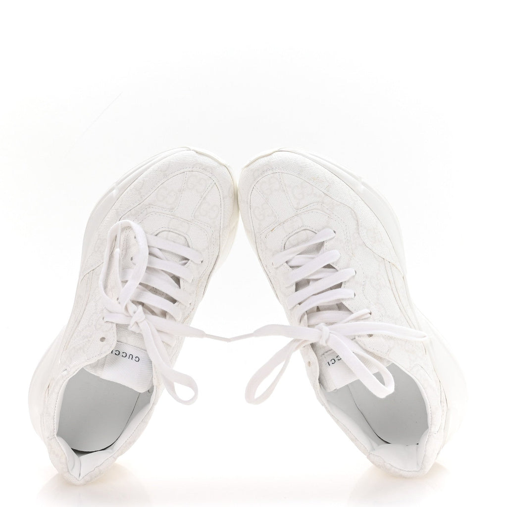 Gucci GG Supreme Monogram Womens Rhyton Sneakers 35.5 White