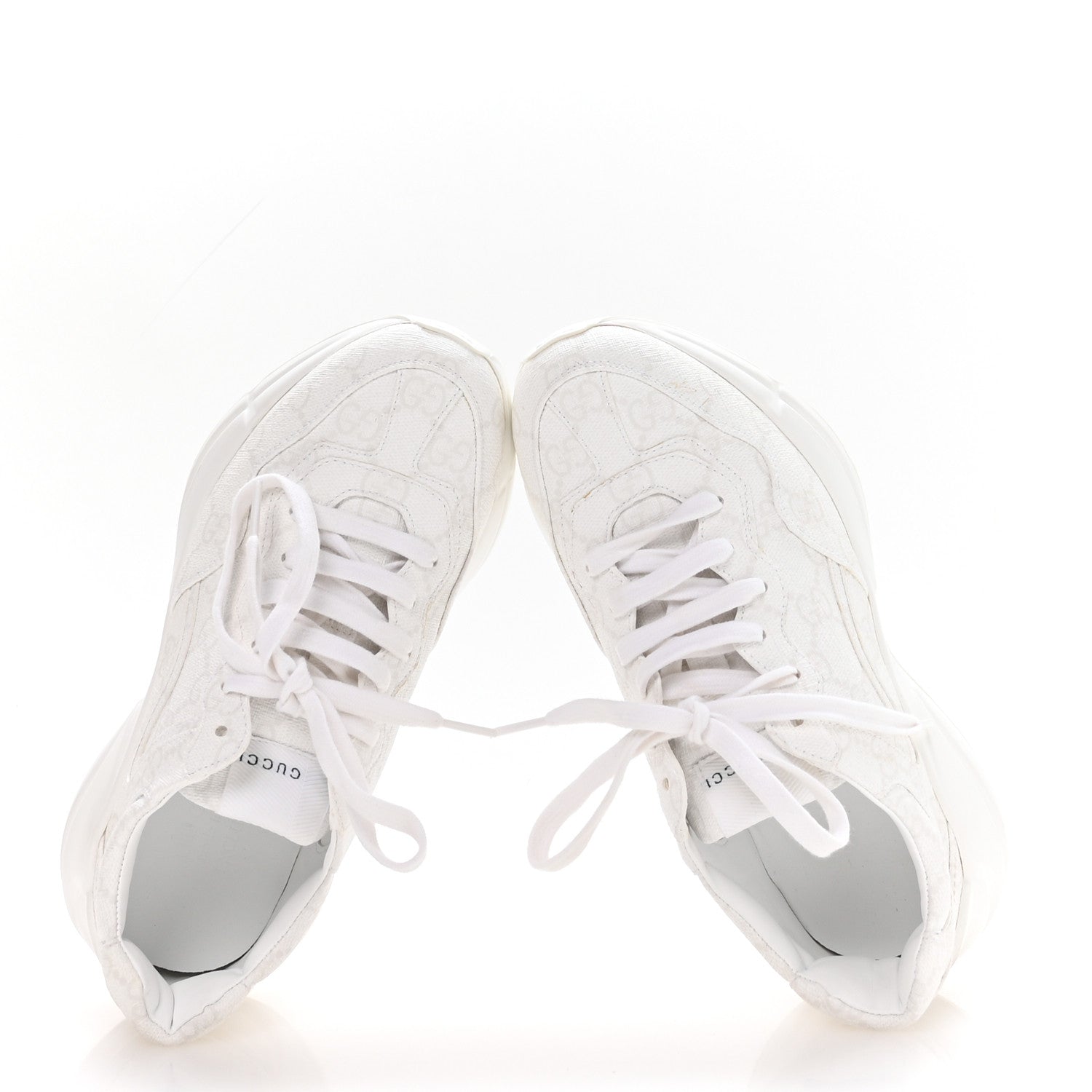 Gucci GG Supreme Monogram Womens Rhyton Sneakers 35.5 White