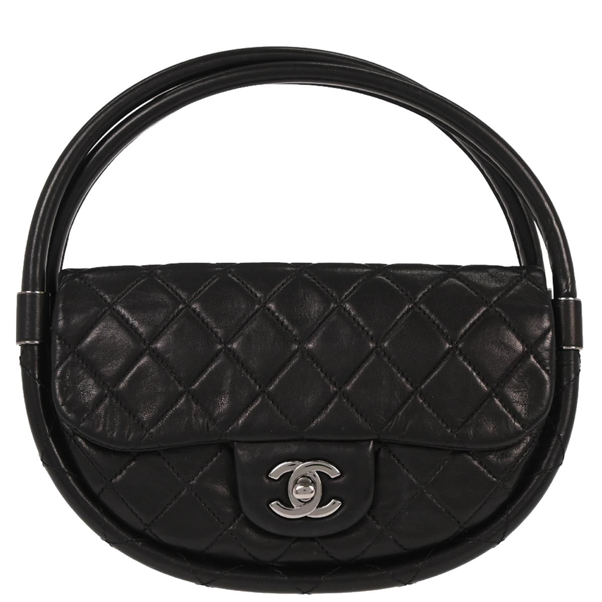 Chanel 2013-2014 Black Lambskin Hula Hoop Small Handbag