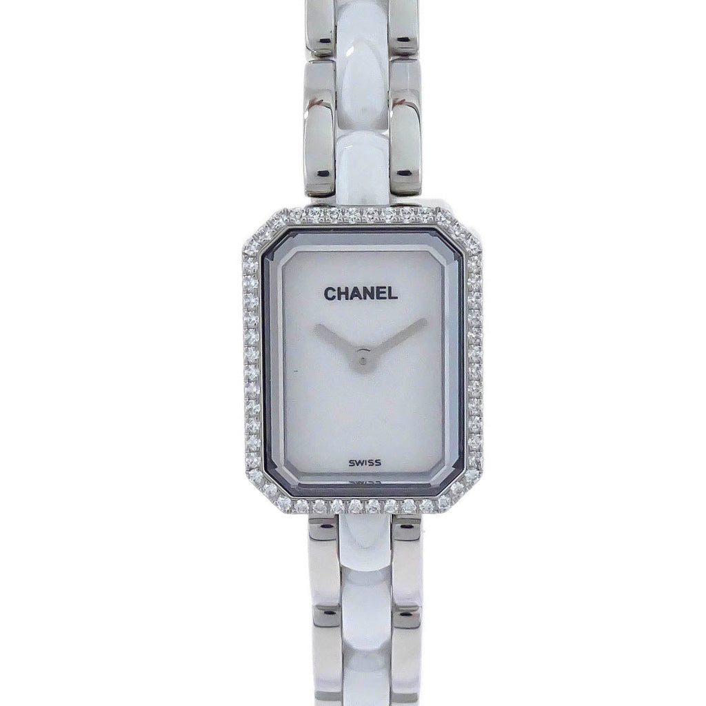 Chanel Premiere H2132 Quartz Watch Ceramic SS Diamond