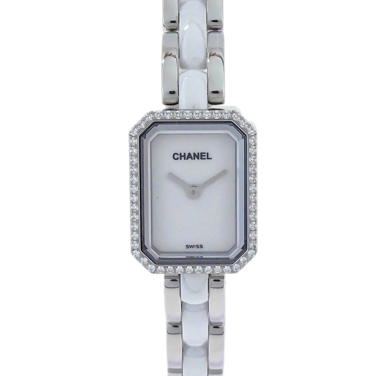 Chanel Premiere H2132 Quartz Watch Ceramic SS Diamond