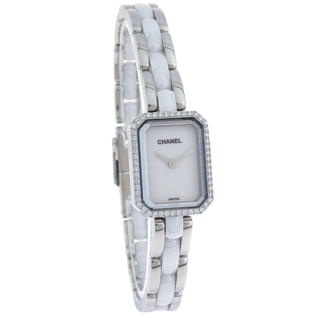 Chanel Premiere H2132 Quartz Watch Ceramic SS Diamond