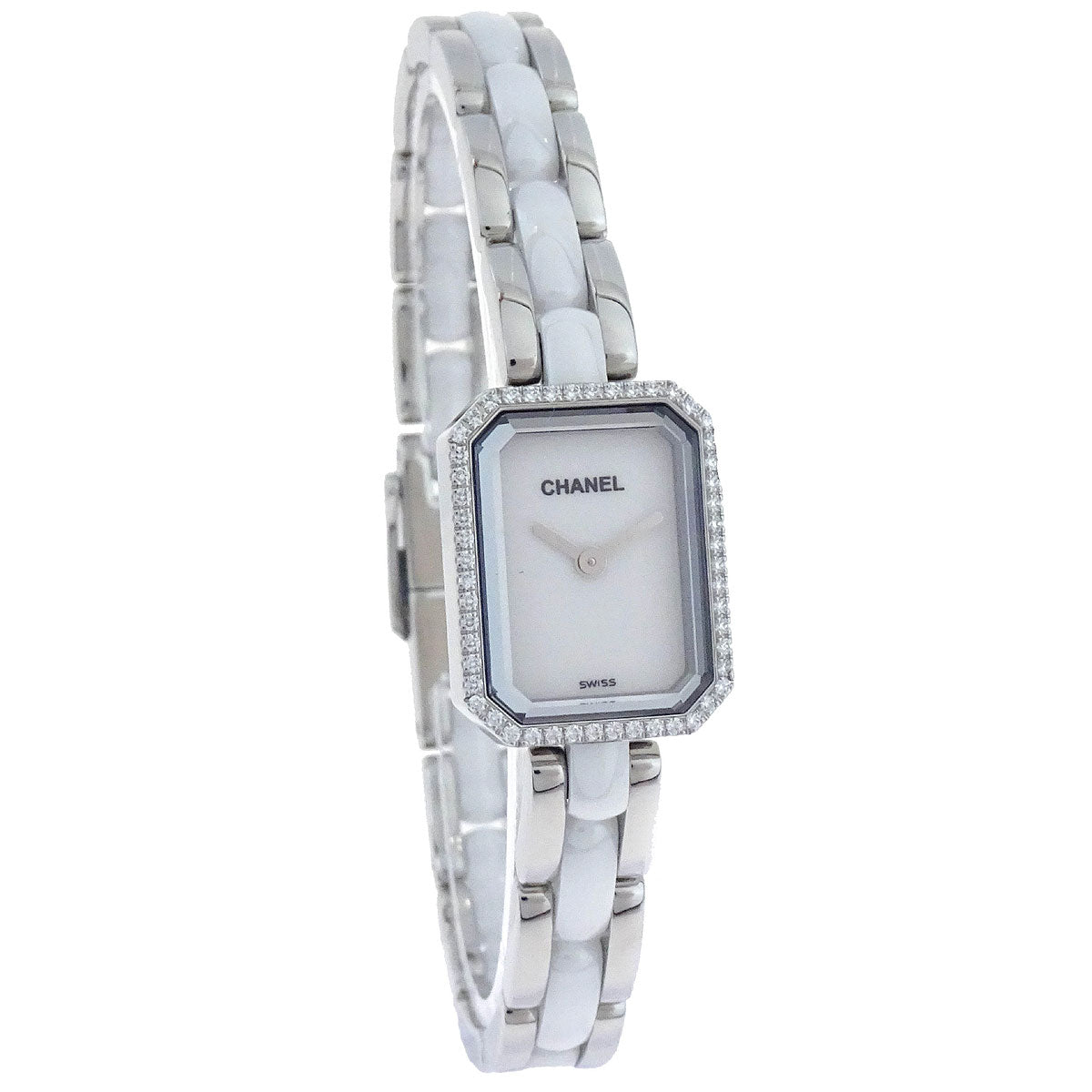 Chanel Premiere H2132 Quartz Watch Ceramic SS Diamond