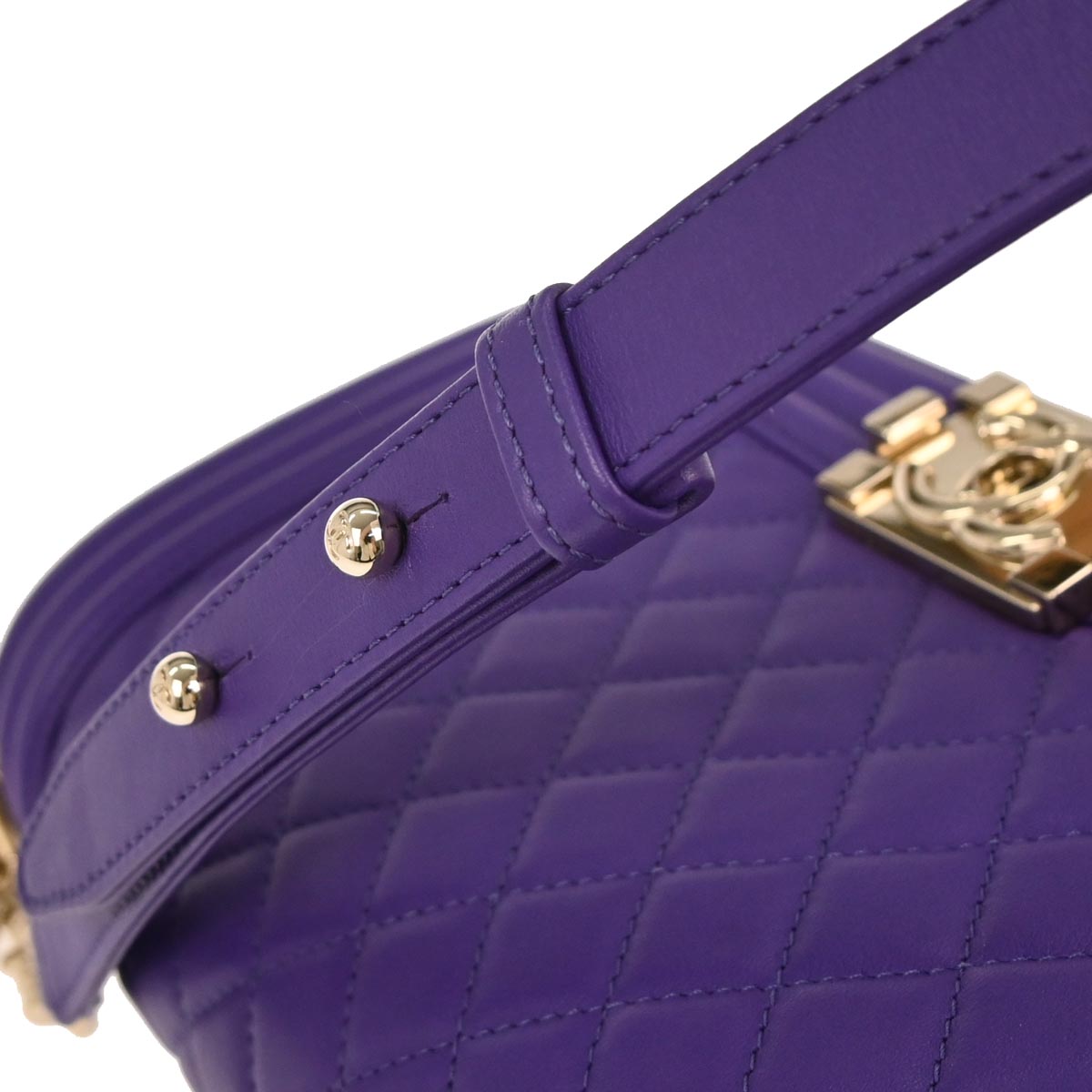Boy Chanel 2019 Purple Lambskin Medium Shoulder Bag