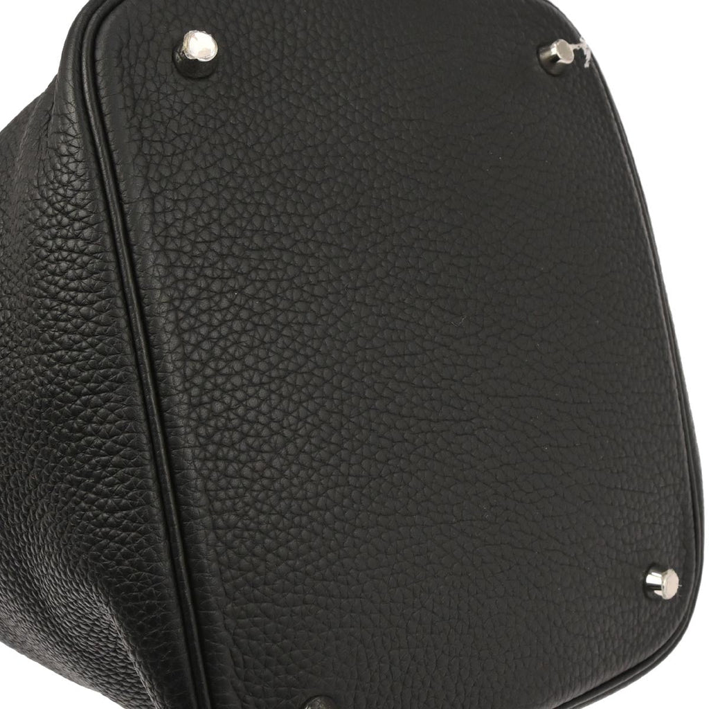 Hermes Black Taurillon Clemence Picotin Lock 22 MM Handbag