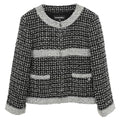 Chanel 2017-2018 Collarless Zip Up Tweed Jacket Black #44