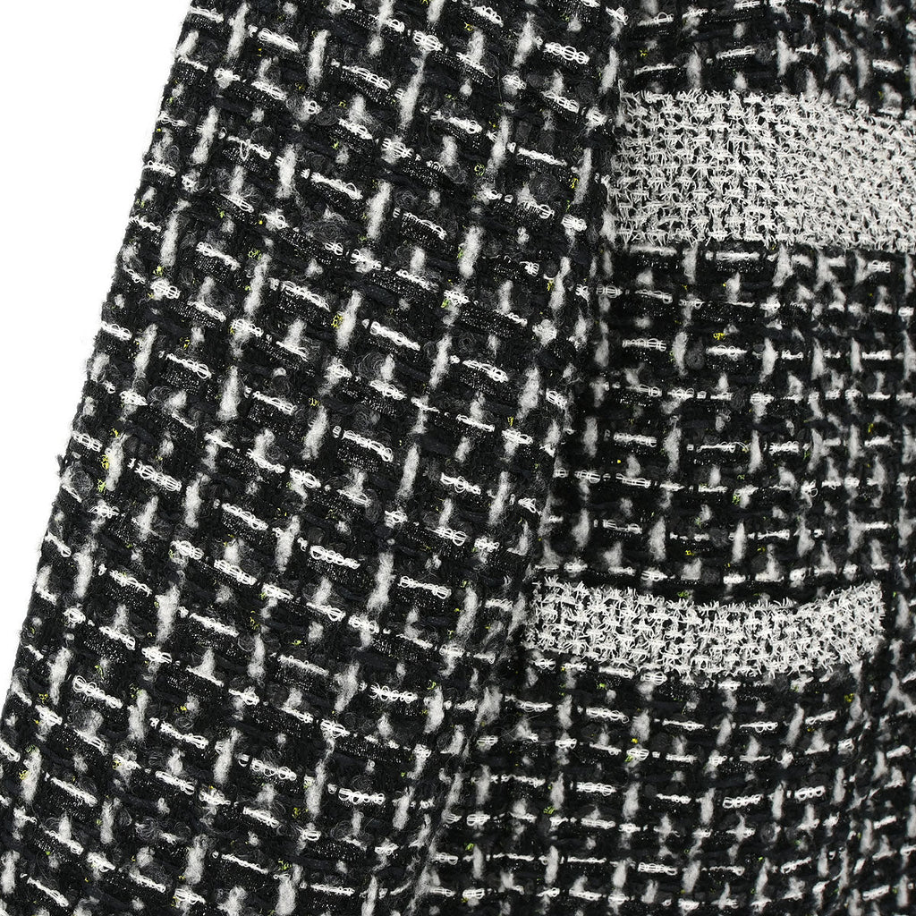 Chanel 2017-2018 Collarless Zip Up Tweed Jacket Black #44