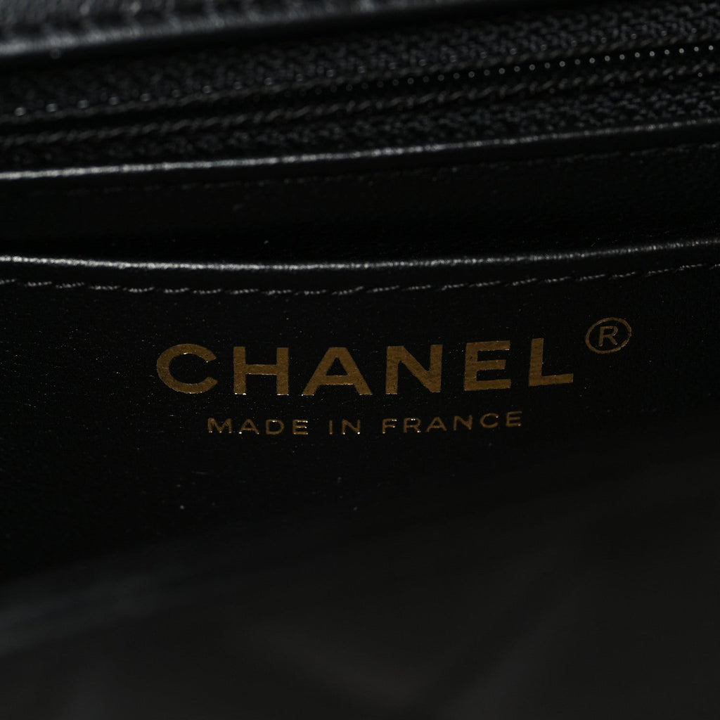 Chanel Lambskin Quilted Mini Rectangular Flap Black