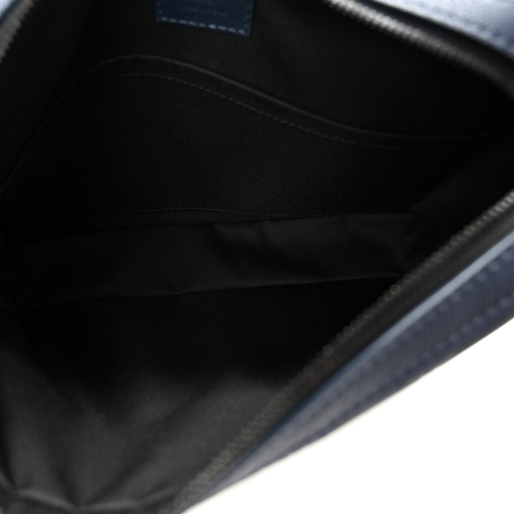 Louis Vuitton Calfskin Monogram Shadow Trio Messenger Navy