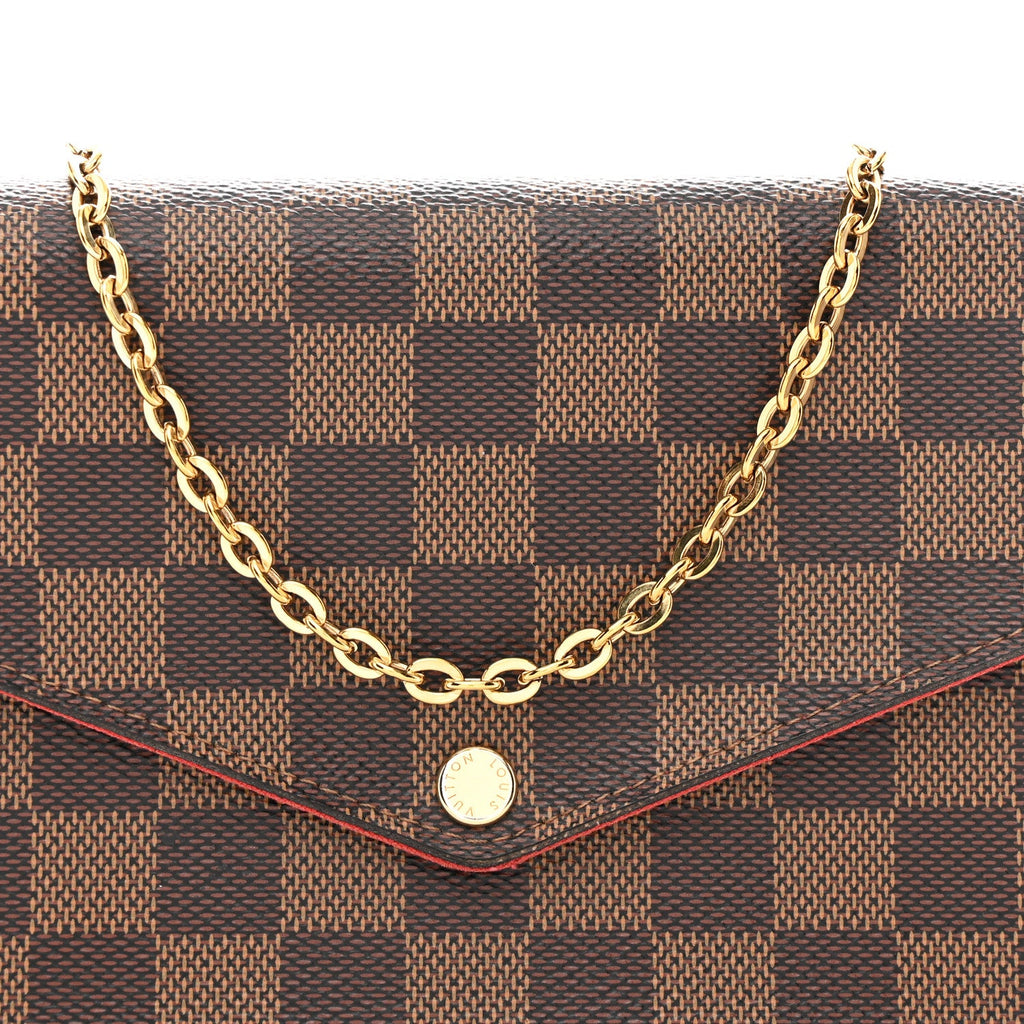 Louis Vuitton Damier Ebene Pochette Felicie Chain Wallet