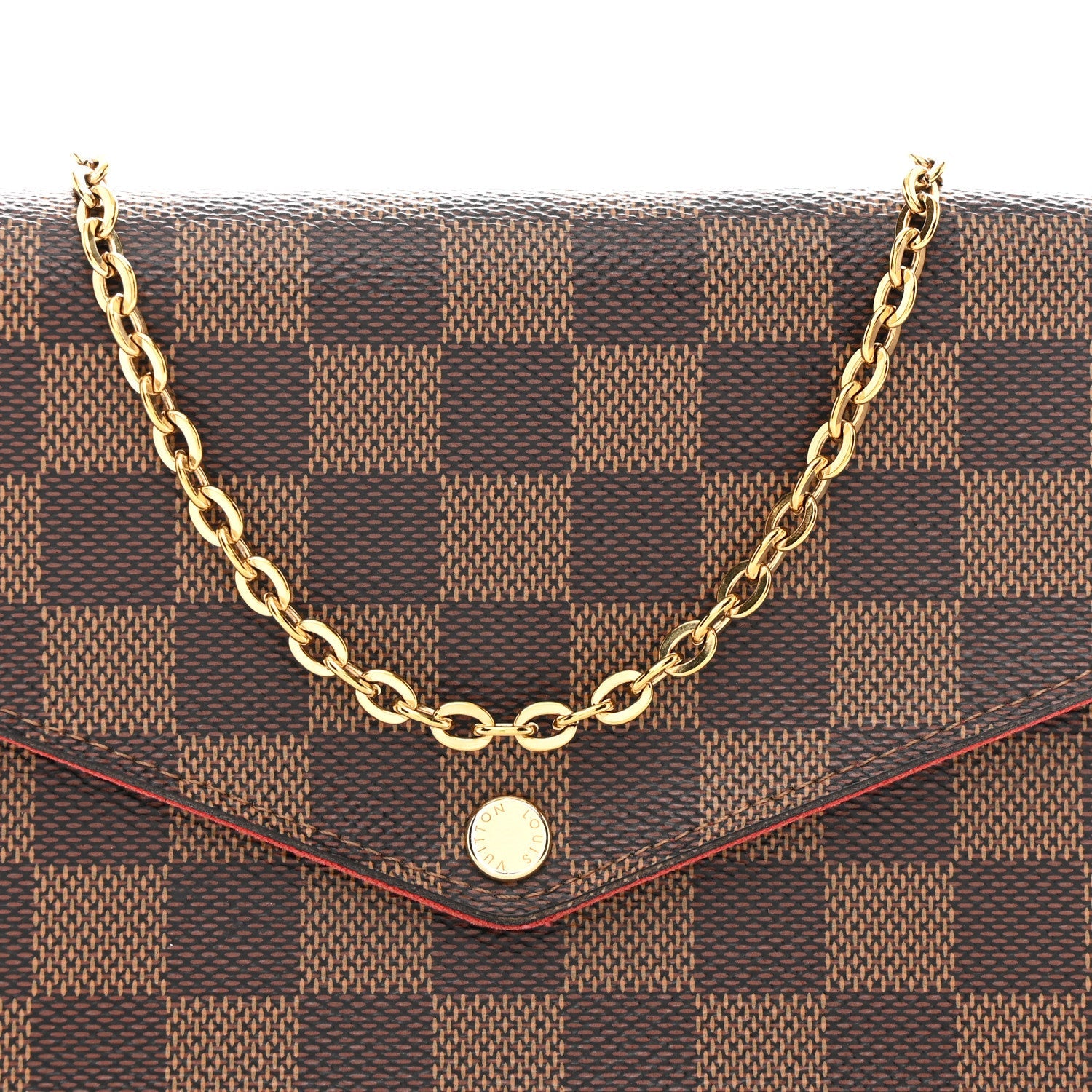 Louis Vuitton Damier Ebene Pochette Felicie Chain Wallet
