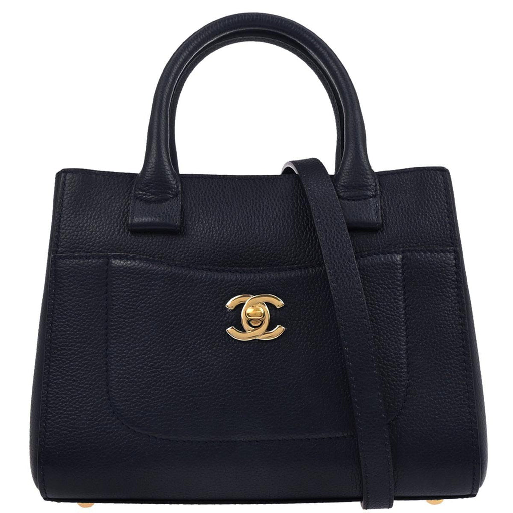 Chanel 2017 Navy Calfskin Neo Executive Mini Tote 2way Shoulder Handbag