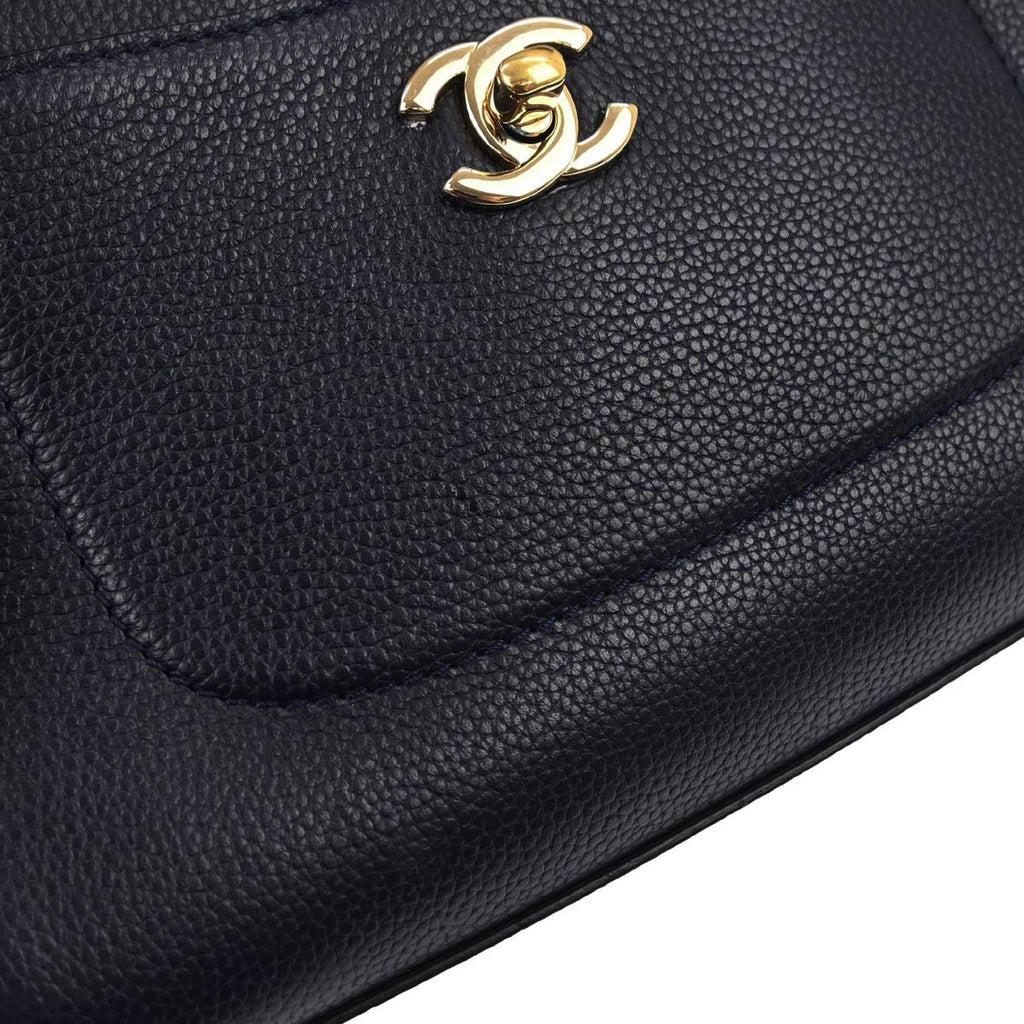 Chanel 2017 Navy Calfskin Neo Executive Mini Tote 2way Shoulder Handbag