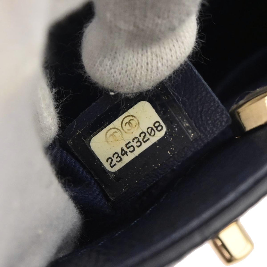 Chanel 2017 Navy Calfskin Neo Executive Mini Tote 2way Shoulder Handbag