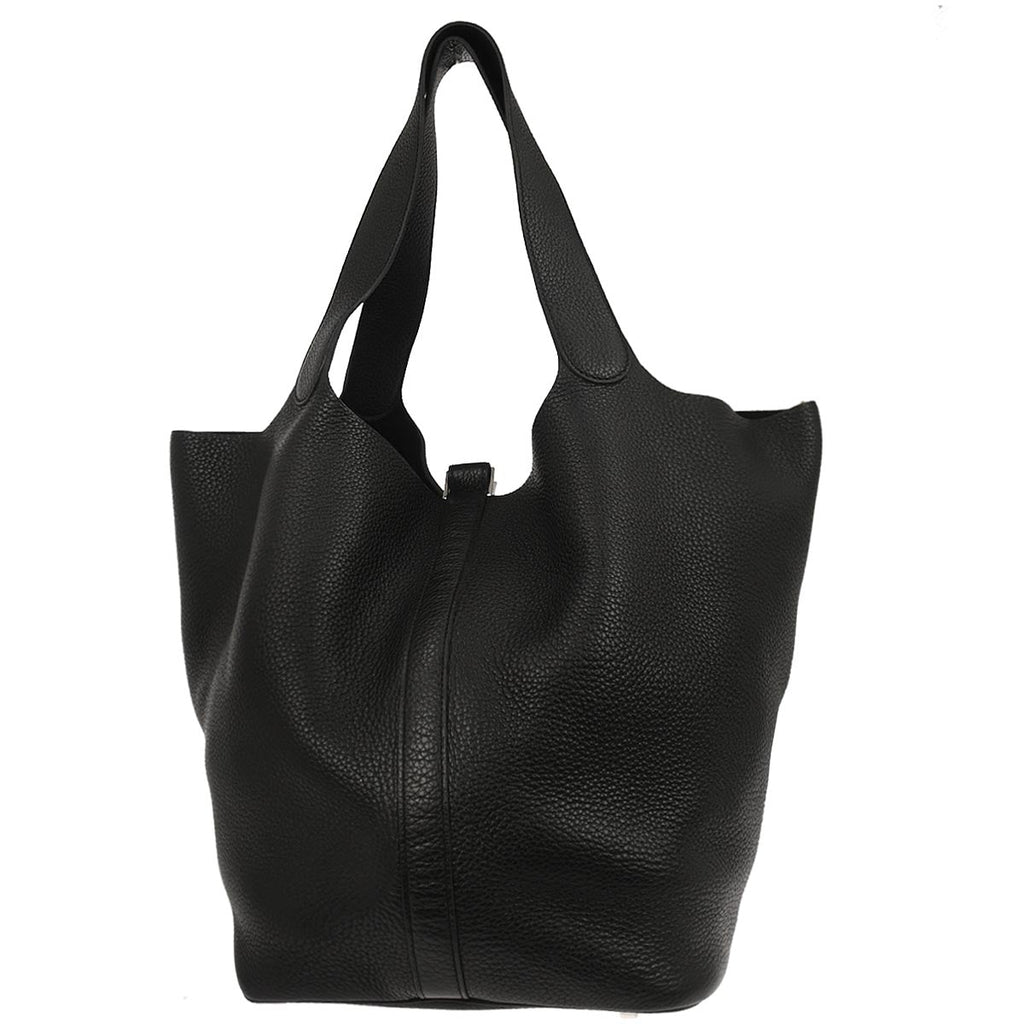 Hermes Black Taurillon Clemence Picotin Lock TGM Handbag