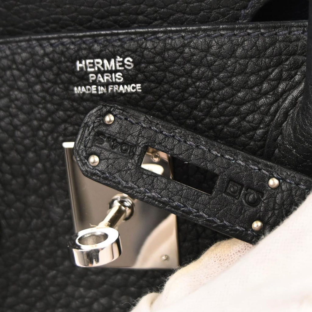 Hermes Blue Indigo Fjord Birkin 30 Handbag