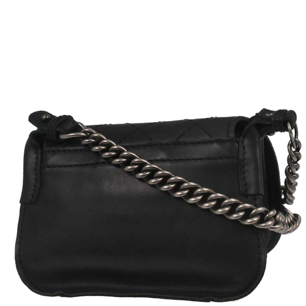 Chanel 2013-2014 Black Calfskin Paris-Edinburgh Highlander Messenger Bag