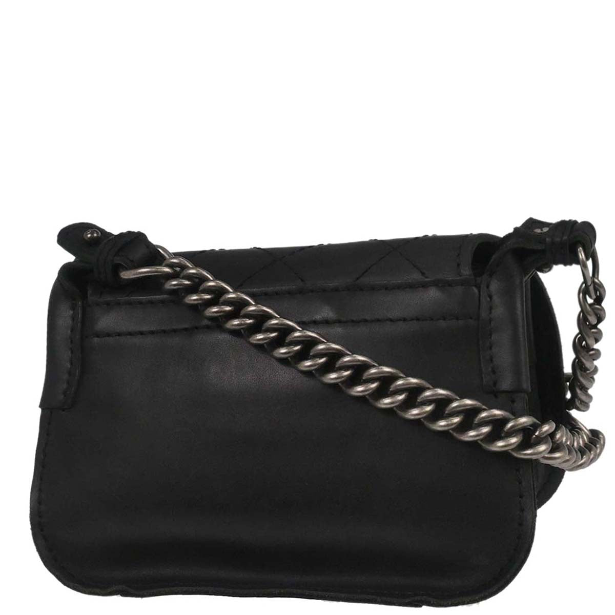 Chanel 2013-2014 Black Calfskin Paris-Edinburgh Highlander Messenger Bag