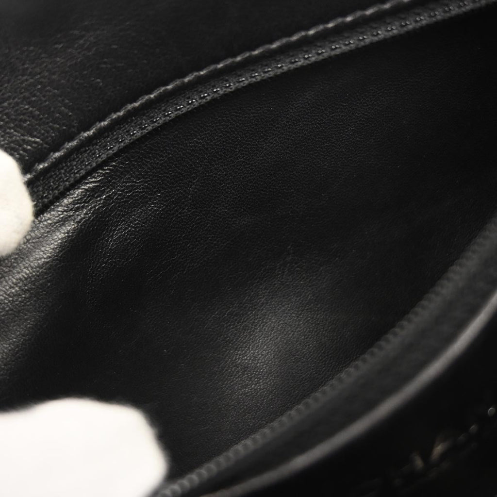 Chanel 2014-2015 Black Wool No.5 Turnlock Full Flap Shoulder Bag