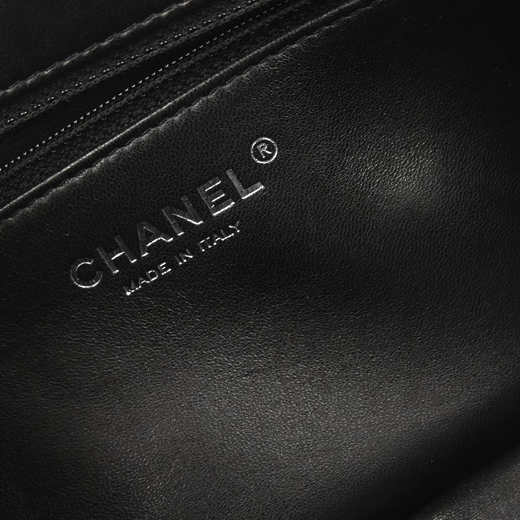 Chanel 2014-2015 Black Wool No.5 Turnlock Full Flap Shoulder Bag