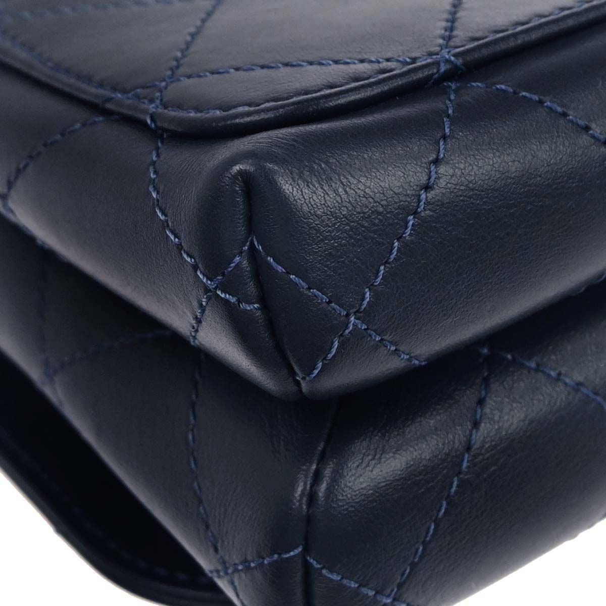 Chanel 2019 Navy Calfskin Top Handle 2way Shoulder Handbag