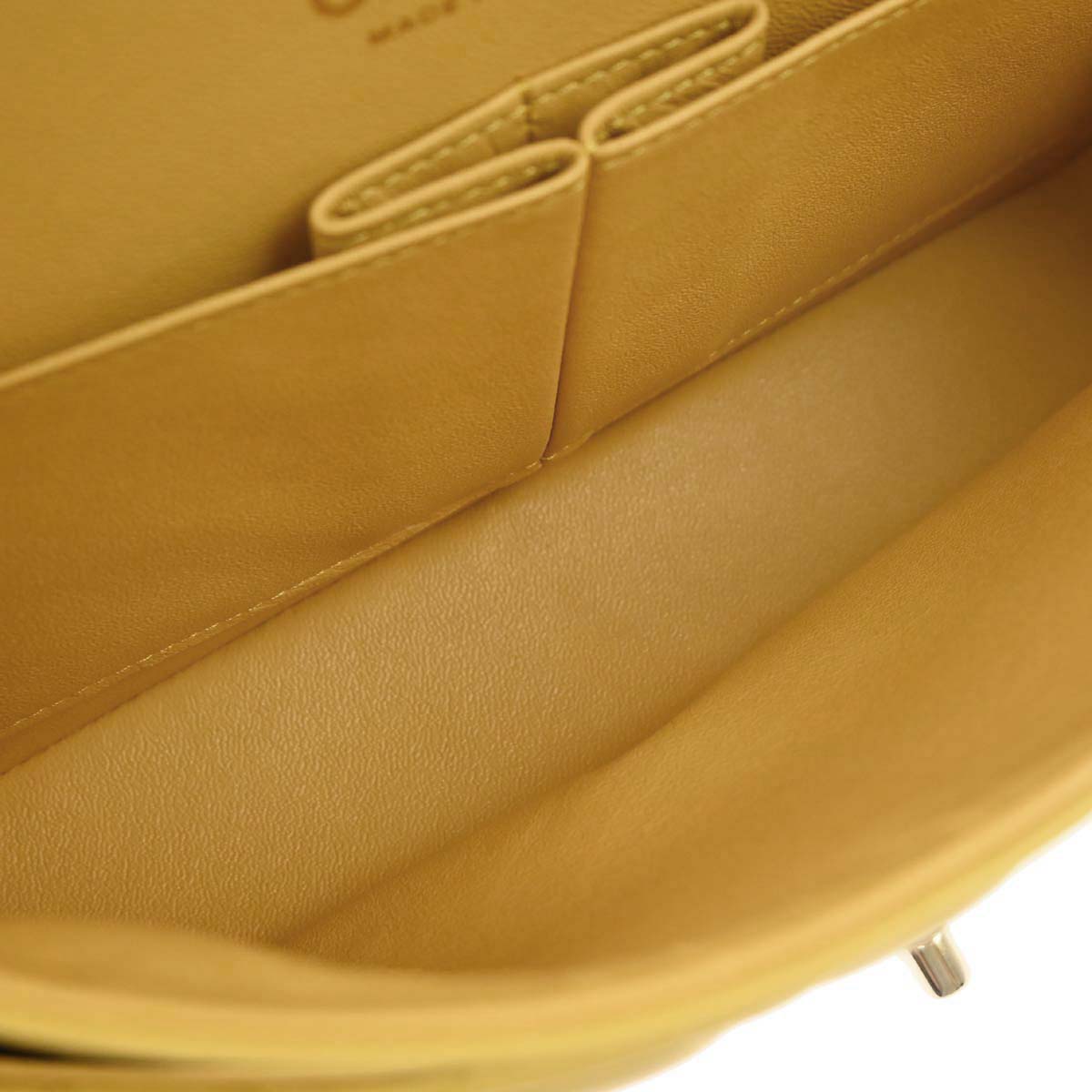 Chanel 2015-2016 Yellow Lambskin Medium Classic Double Flap Shoulder Bag