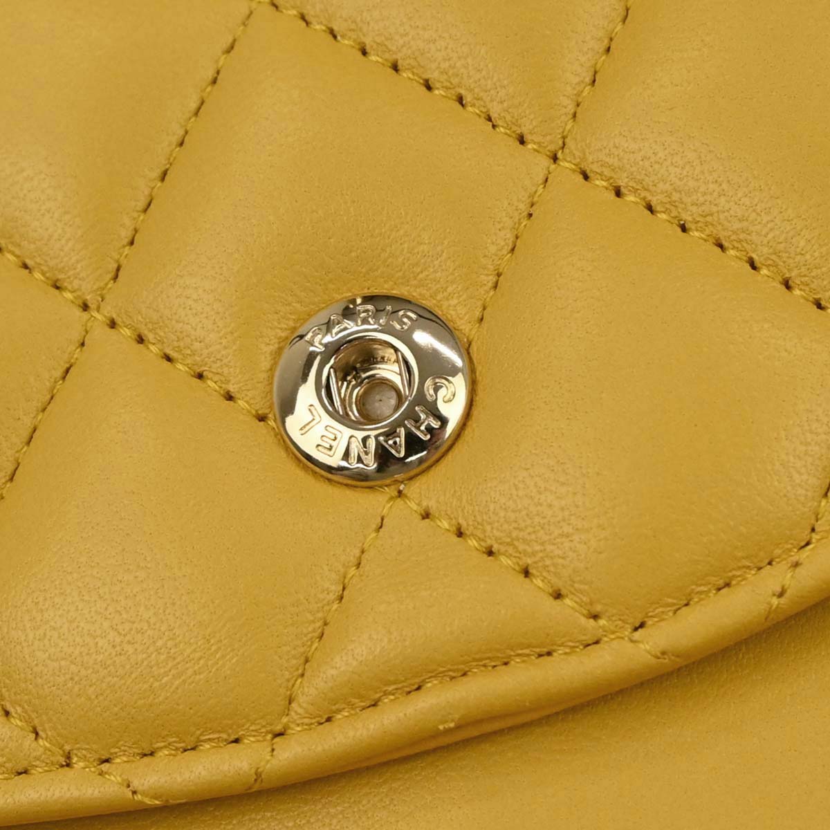 Chanel 2015-2016 Yellow Lambskin Medium Classic Double Flap Shoulder Bag