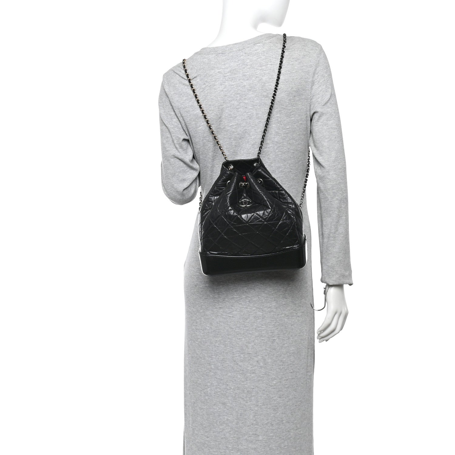 Chanel Aged Calfskin Quilted Small Gabrielle Backpack Black