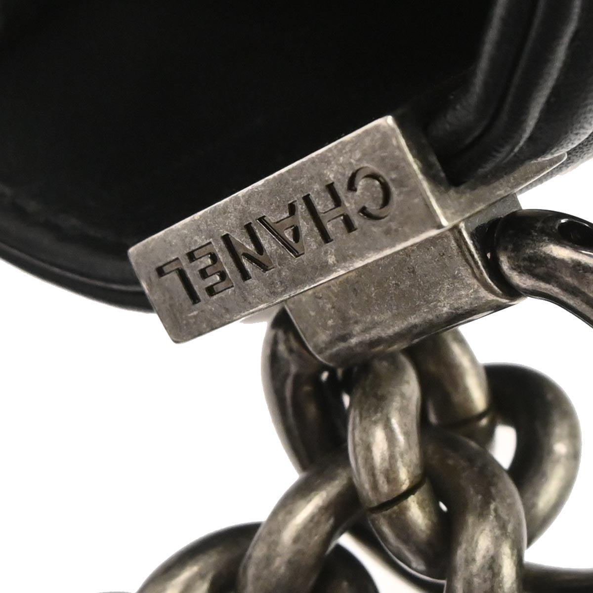 Boy Chanel 2017 Black Tweed Lambskin Medium Double Chain Shoulder Bag