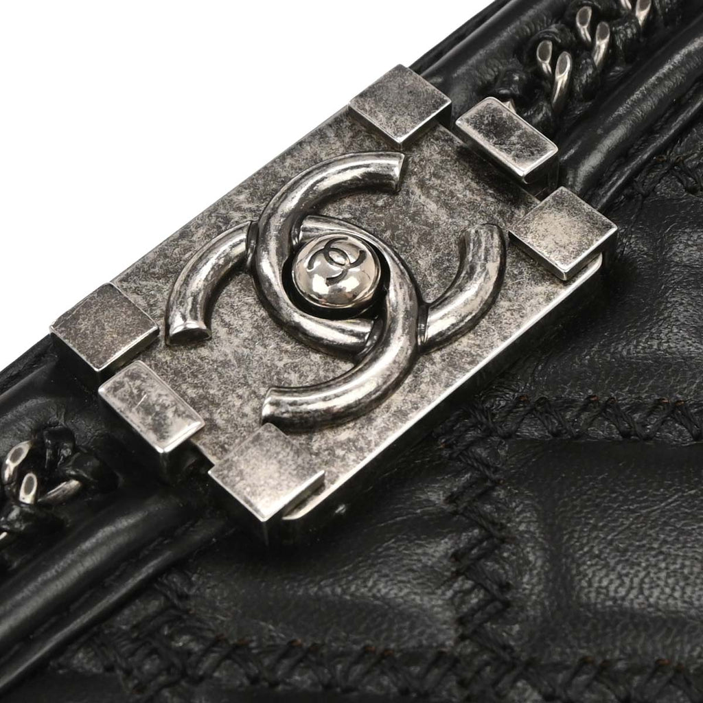 Boy Chanel Black Lambskin Medium 2way Shoulder Handbag