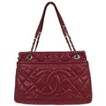 Chanel 2012 Red Caviar skin Timeless CC Chain Tote Bag
