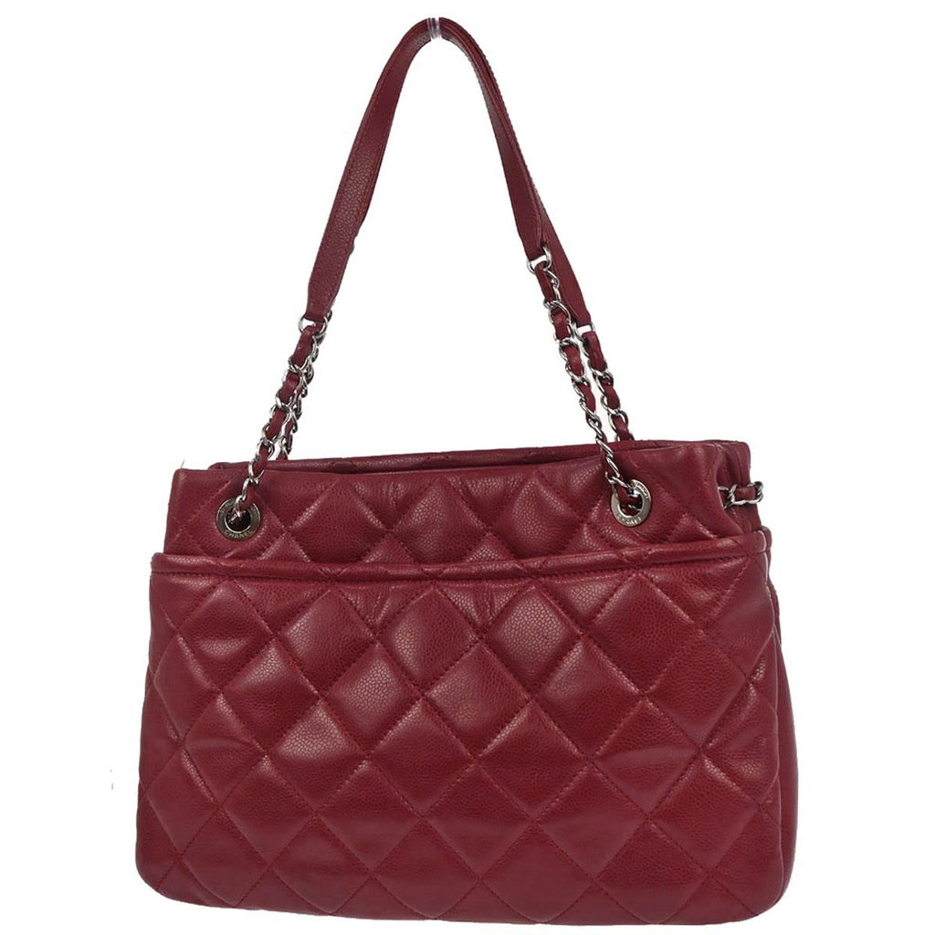 Chanel 2012 Red Caviar skin Timeless CC Chain Tote Bag