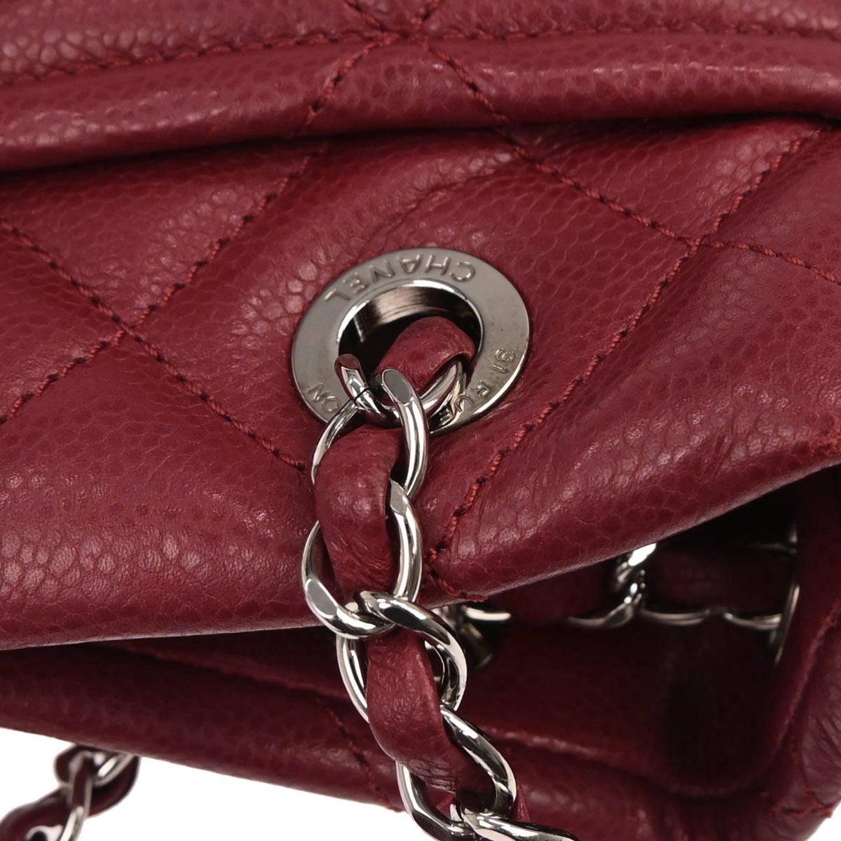 Chanel 2012 Red Caviar skin Timeless CC Chain Tote Bag