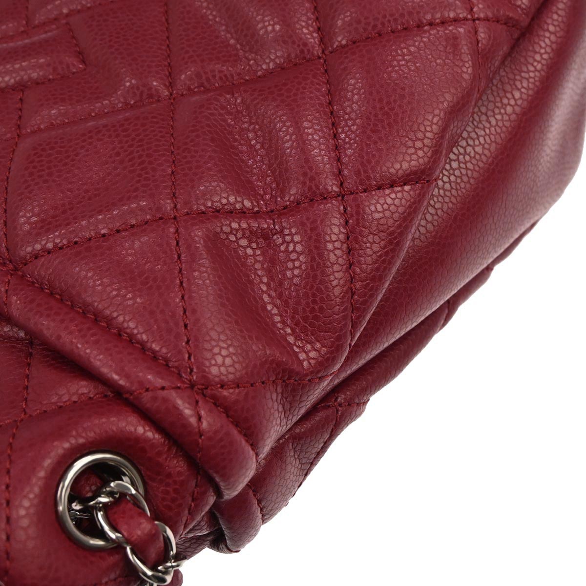 Chanel 2012 Red Caviar skin Timeless CC Chain Tote Bag