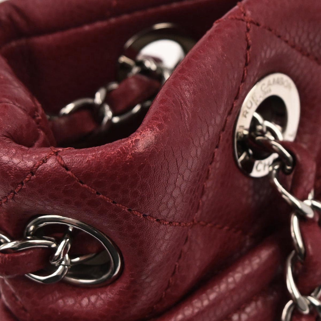 Chanel 2012 Red Caviar skin Timeless CC Chain Tote Bag