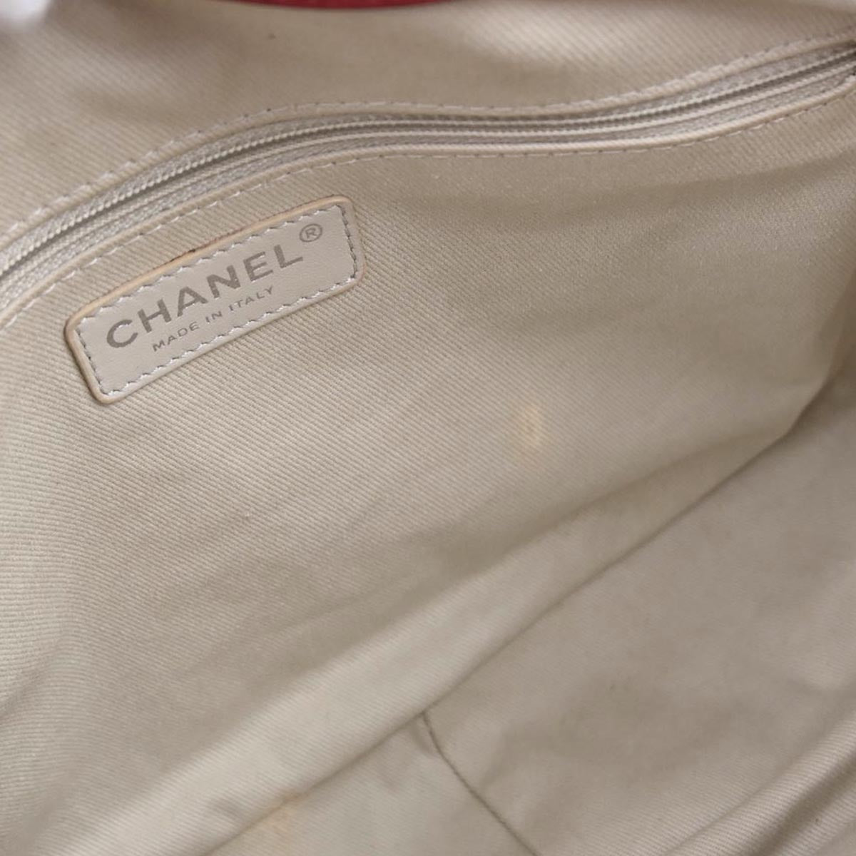Chanel 2012 Red Caviar skin Timeless CC Chain Tote Bag