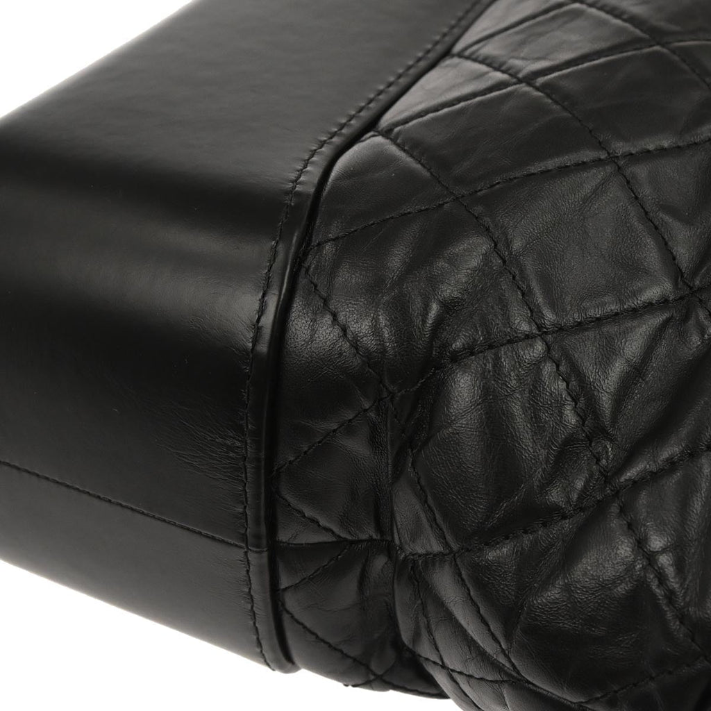 Chanel 2018 Black Lambskin Calfskin Large Gabrielle Shoulder Bag