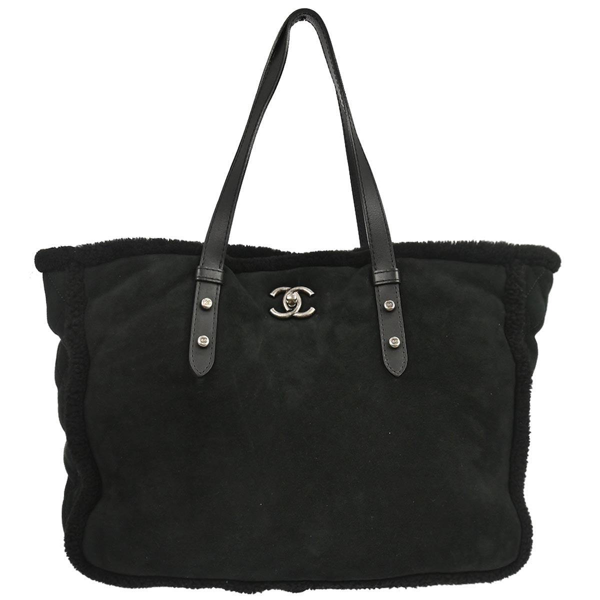 Chanel 2012-2013 Black Mouton Tote Handbag