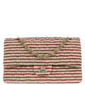 Chanel 2014 Beige Canvas Medium Classic Double Flap Shoulder Bag