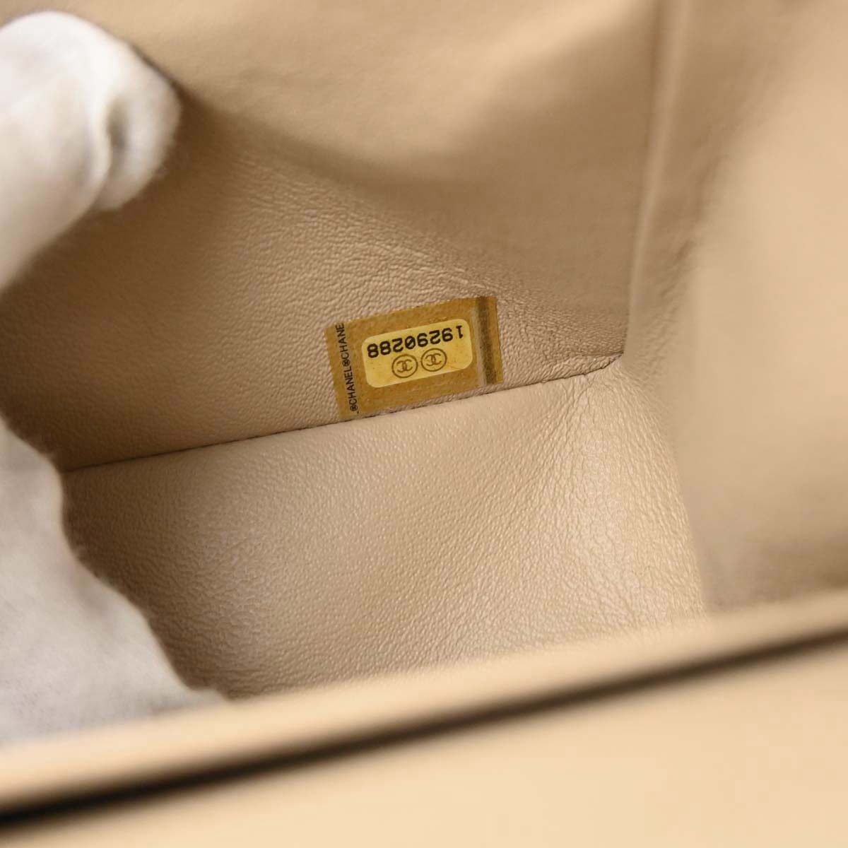 Chanel 2014 Beige Canvas Medium Classic Double Flap Shoulder Bag