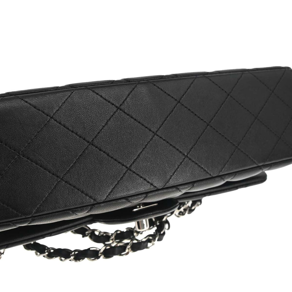 Chanel 2014 Black Lambskin Medium Classic Double Flap Shoulder Bag