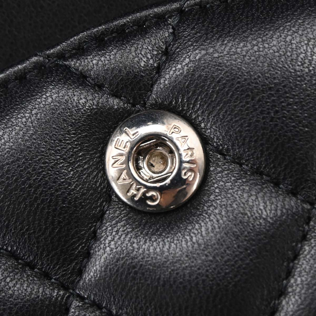 Chanel 2014 Black Lambskin Medium Classic Double Flap Shoulder Bag