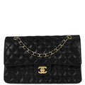 Chanel 2012 Black Lambskin Medium Classic Double Flap Shoulder Bag