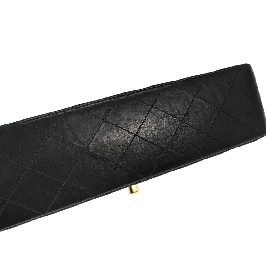 Chanel 2012 Black Lambskin Medium Classic Double Flap Shoulder Bag