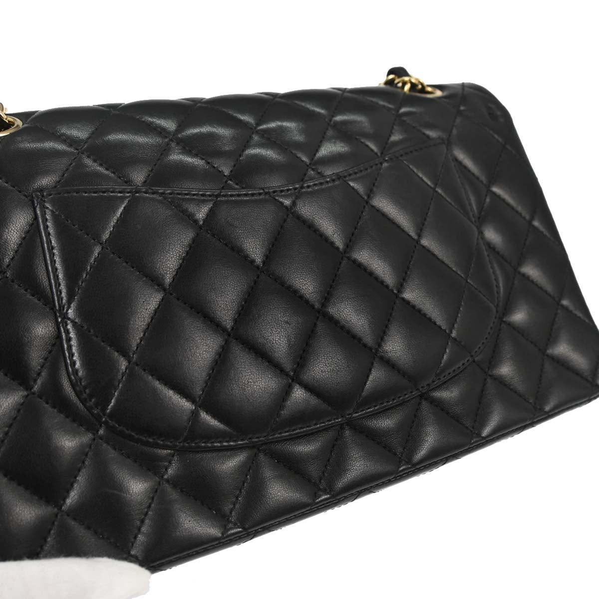Chanel 2012 Black Lambskin Medium Classic Double Flap Shoulder Bag
