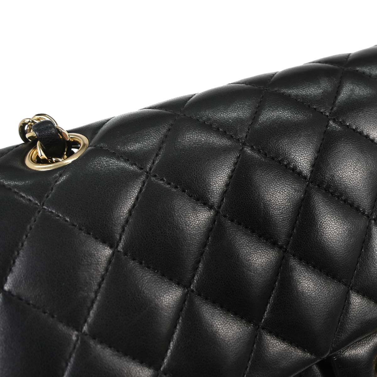 Chanel 2012 Black Lambskin Medium Classic Double Flap Shoulder Bag