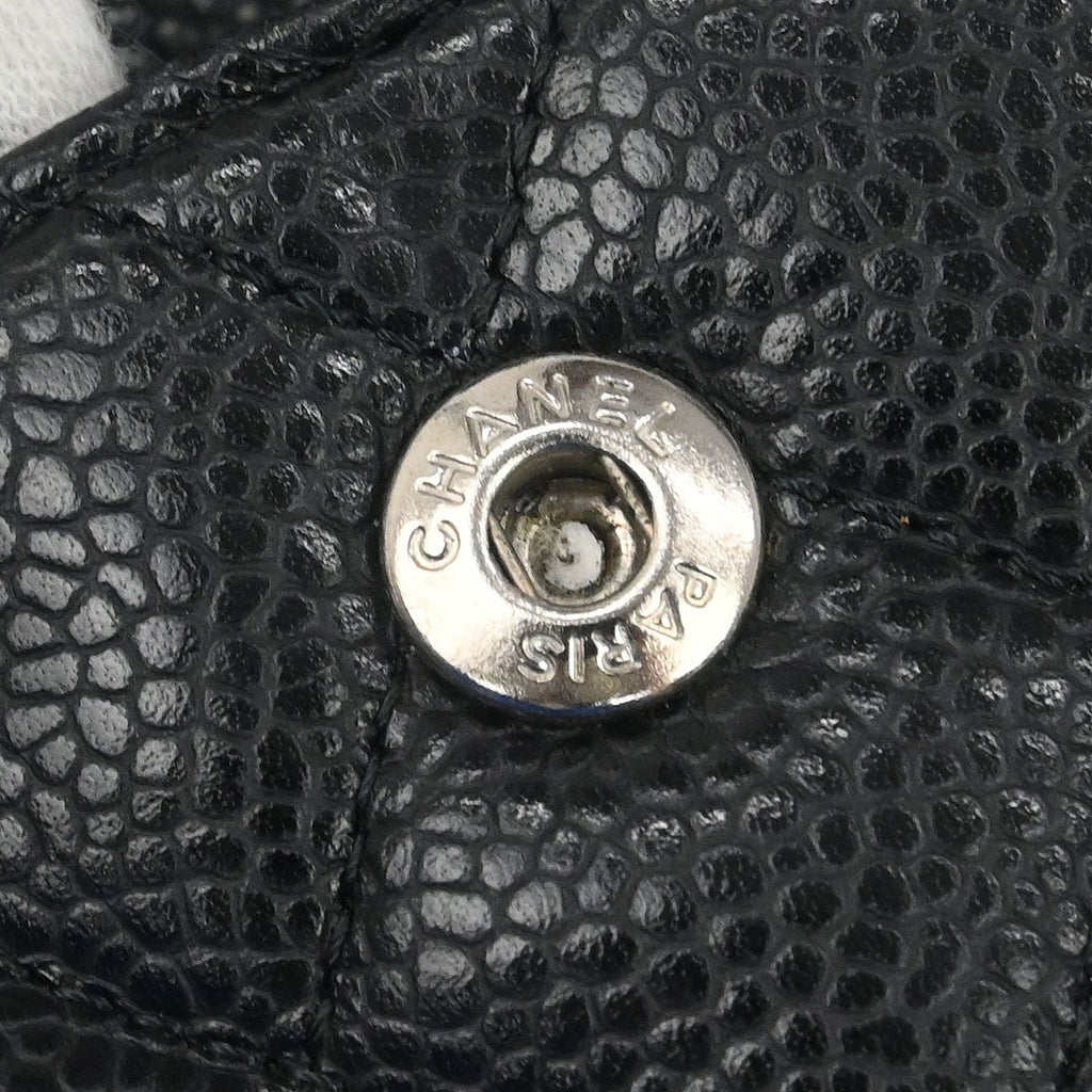 Chanel 2011 Black Caviar Skin Medium Classic Double Flap Shoulder Bag